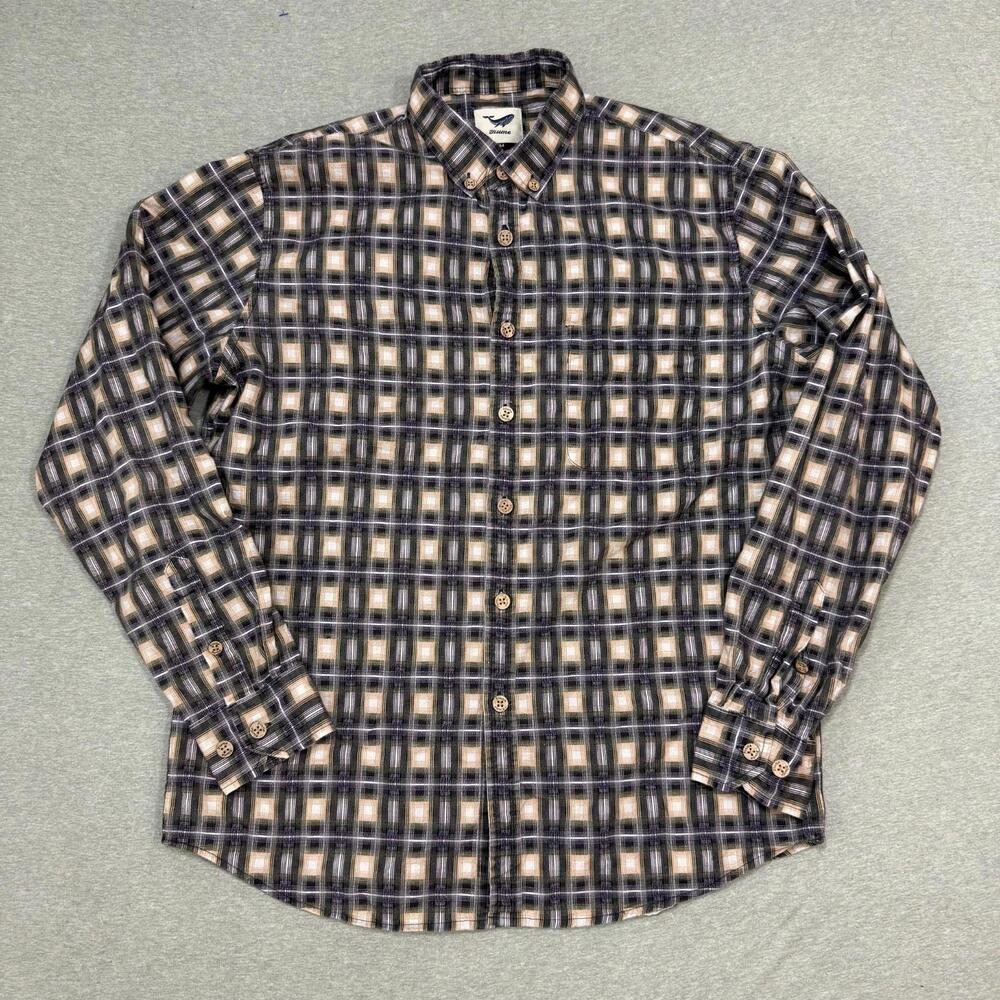 Yiume Shirt Mens XL Plaid Button Down‎ Hawaiian Multicolored